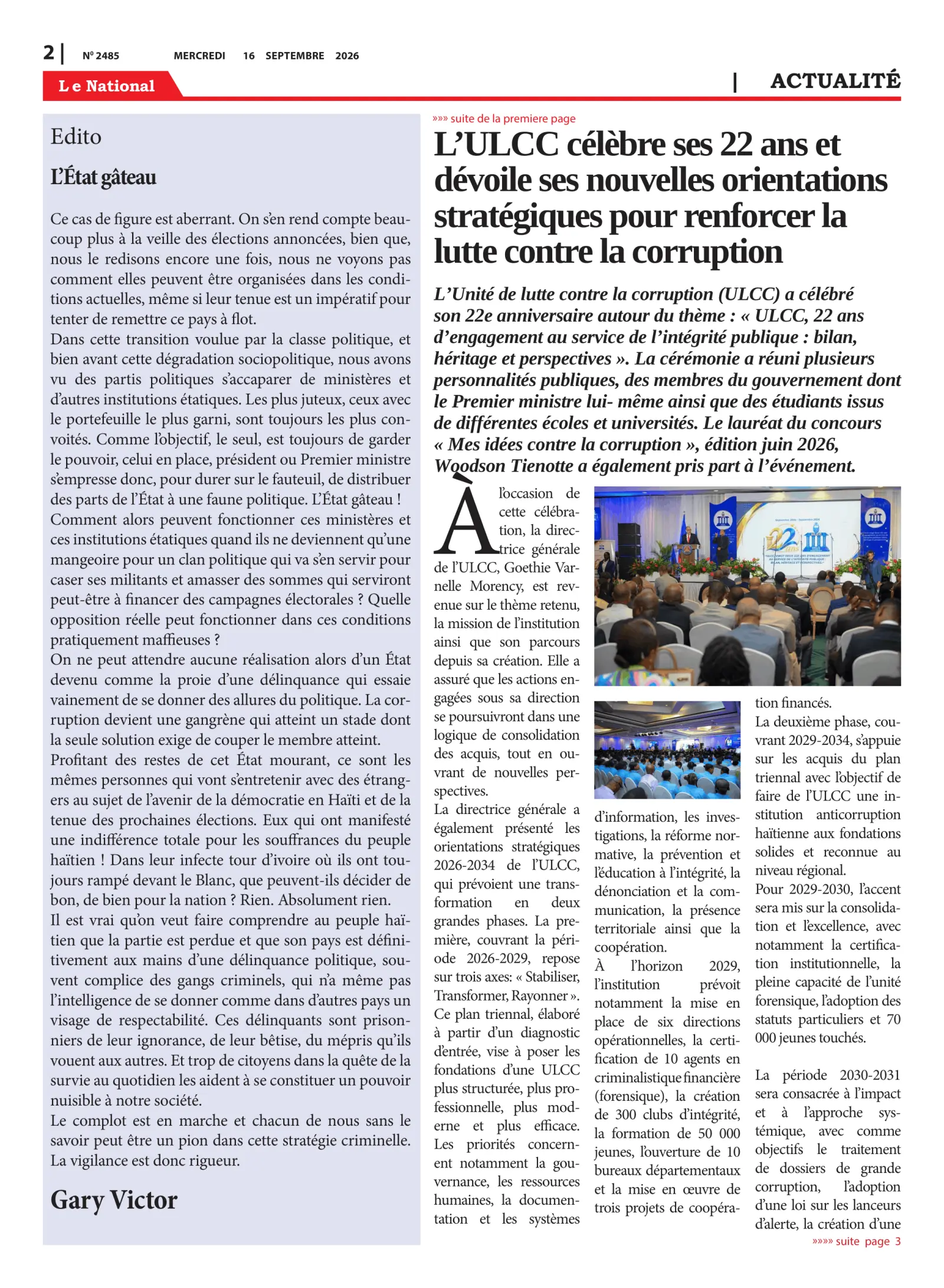 Page 2 de l'édition 2485
