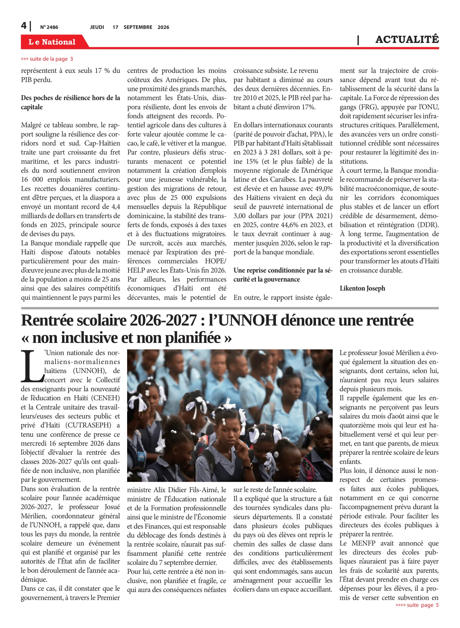 Page 4 de l'édition 2486