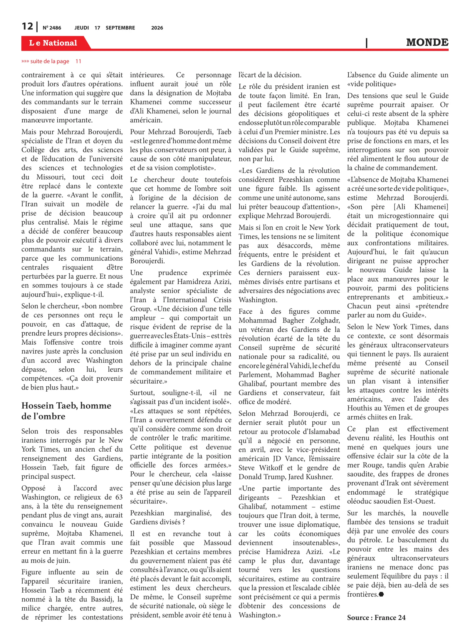 Page 12 de l'édition 2486