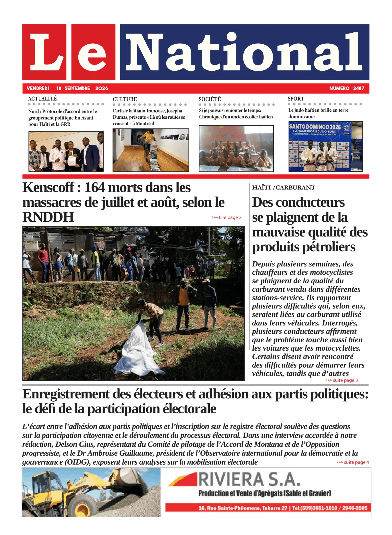 Page 1 de l'édition 2487