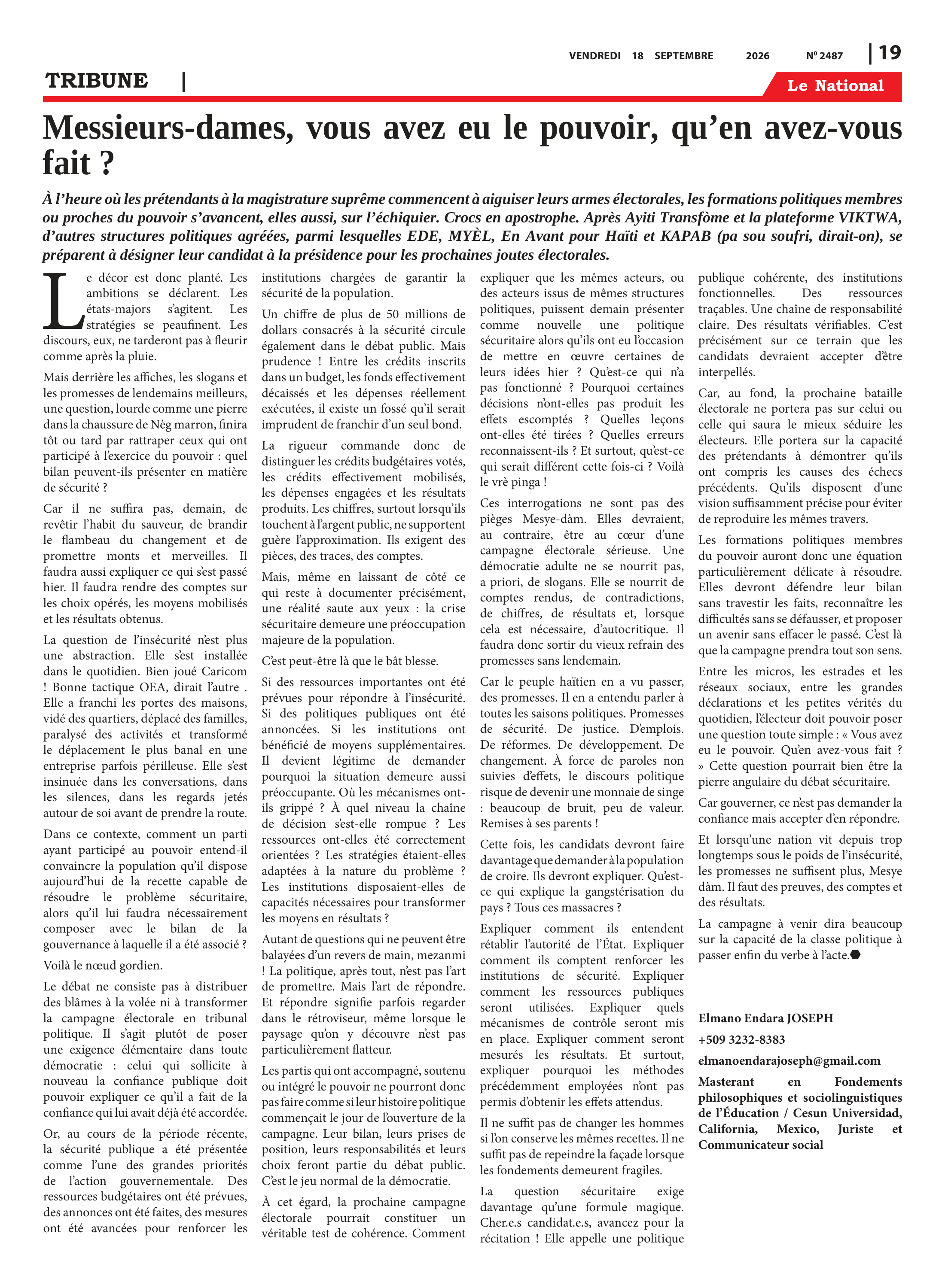 Page 19 de l'édition 2487