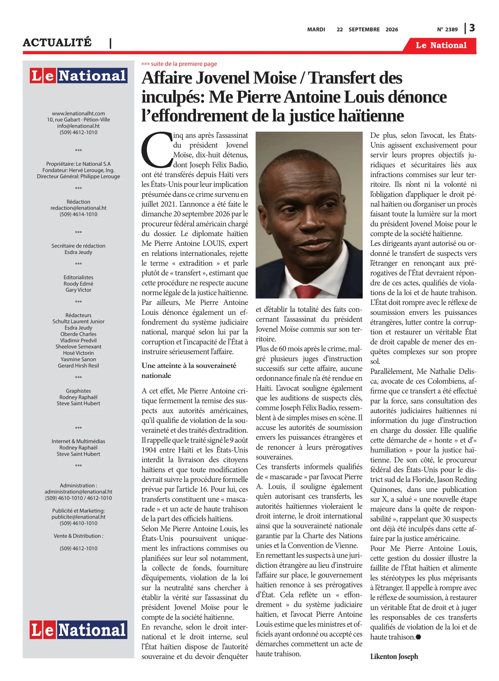 Page 3 de l'édition 2489