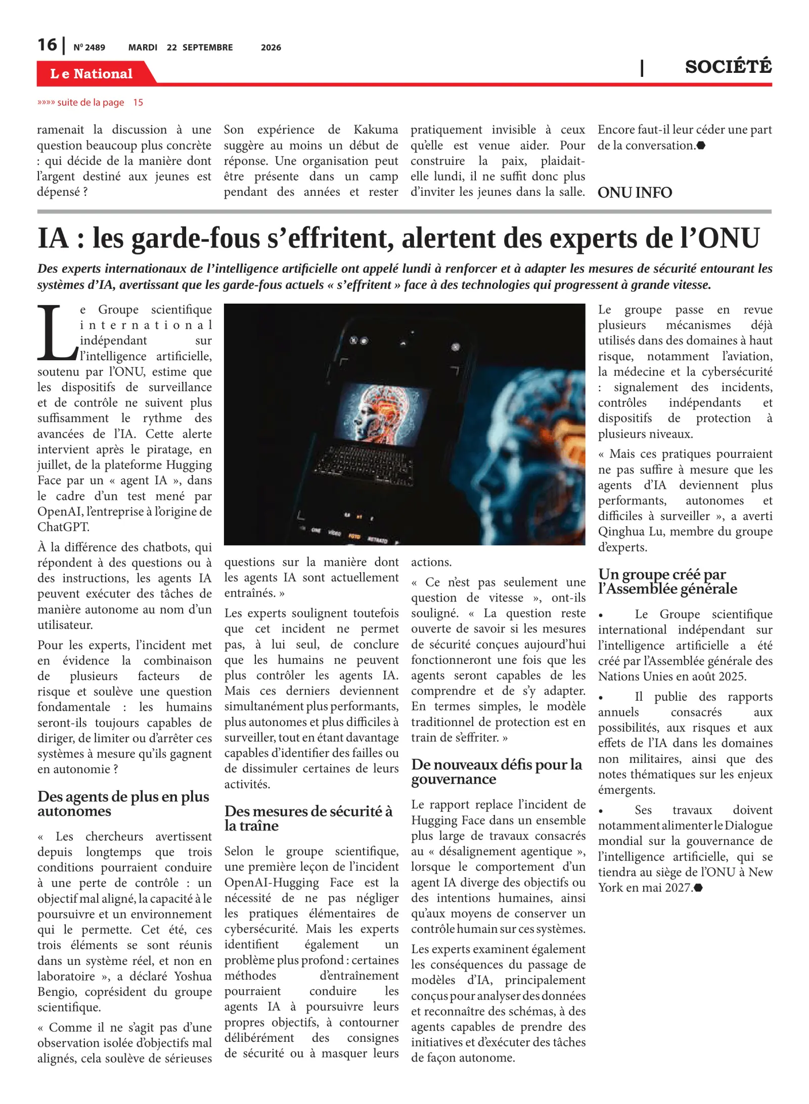 Page 16 de l'édition 2489