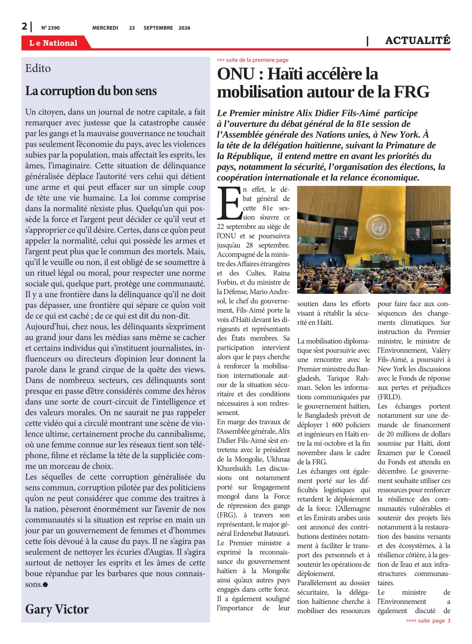 Page 2 de l'édition 2490