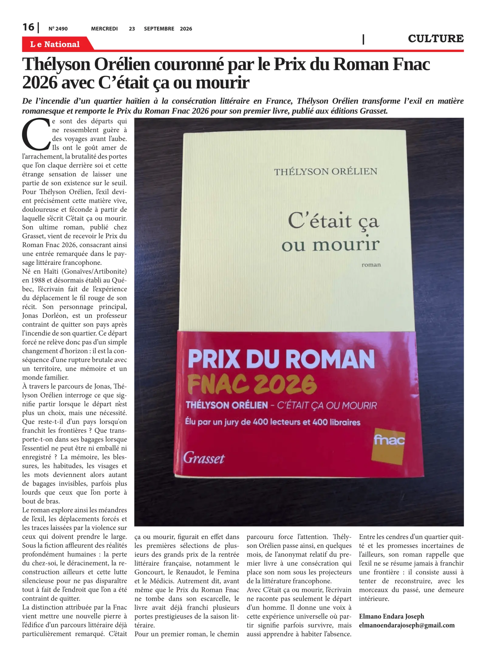 Page 16 de l'édition 2490