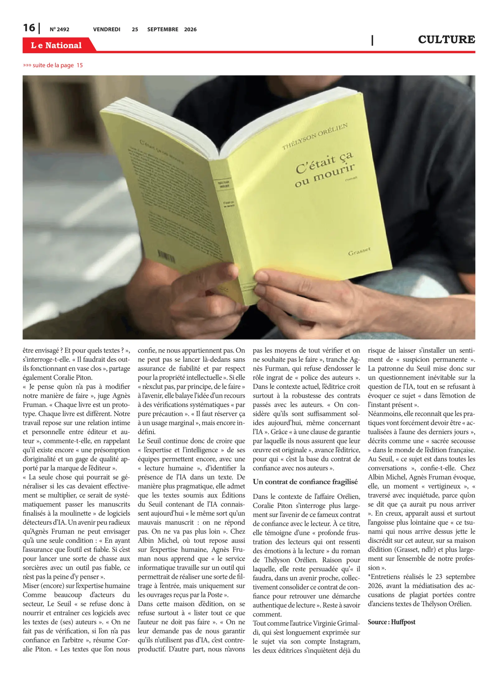 Page 16 de l'édition 2492