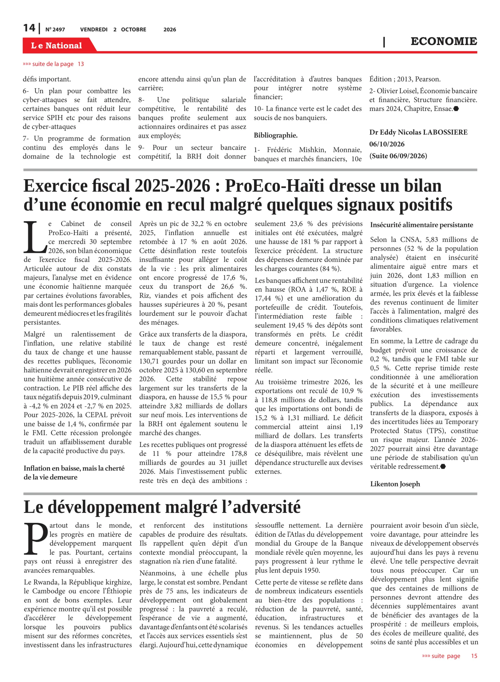 Page 14 de l'édition 2497