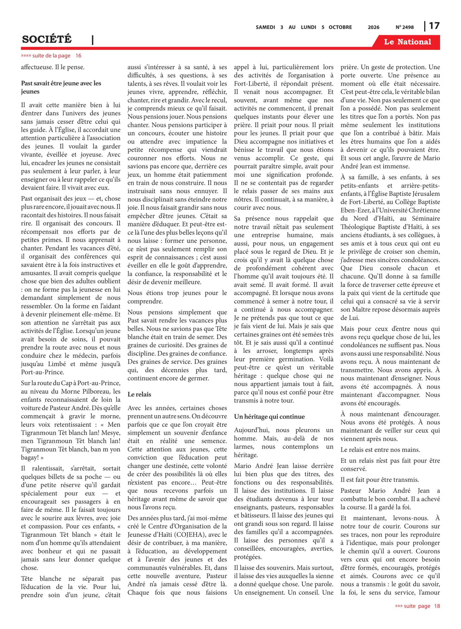 Page 17 de l'édition 2498