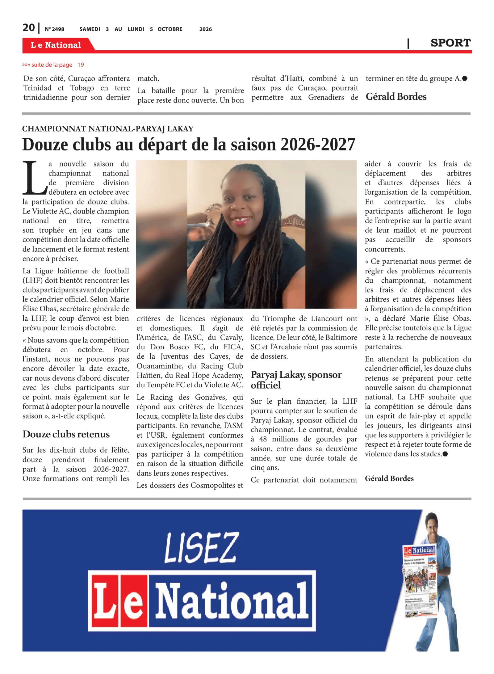 Page 20 de l'édition 2498