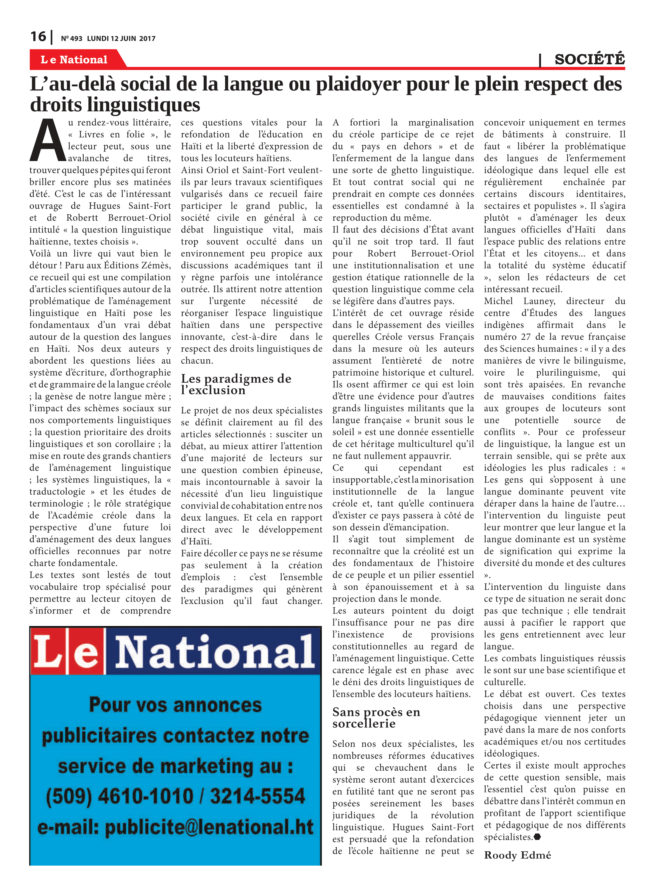 Page 16 de l'édition 493