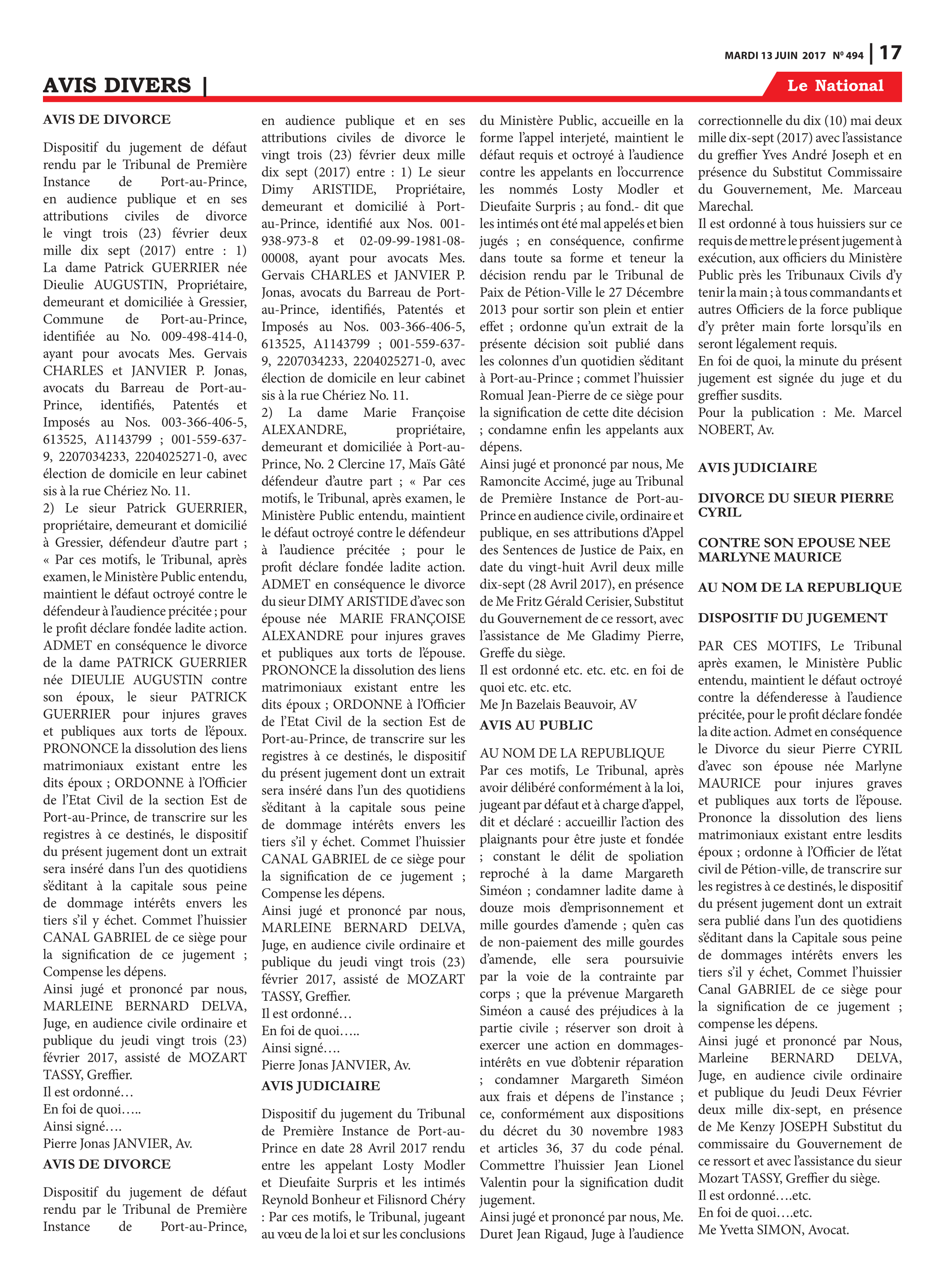 Page 17 de l'édition 494