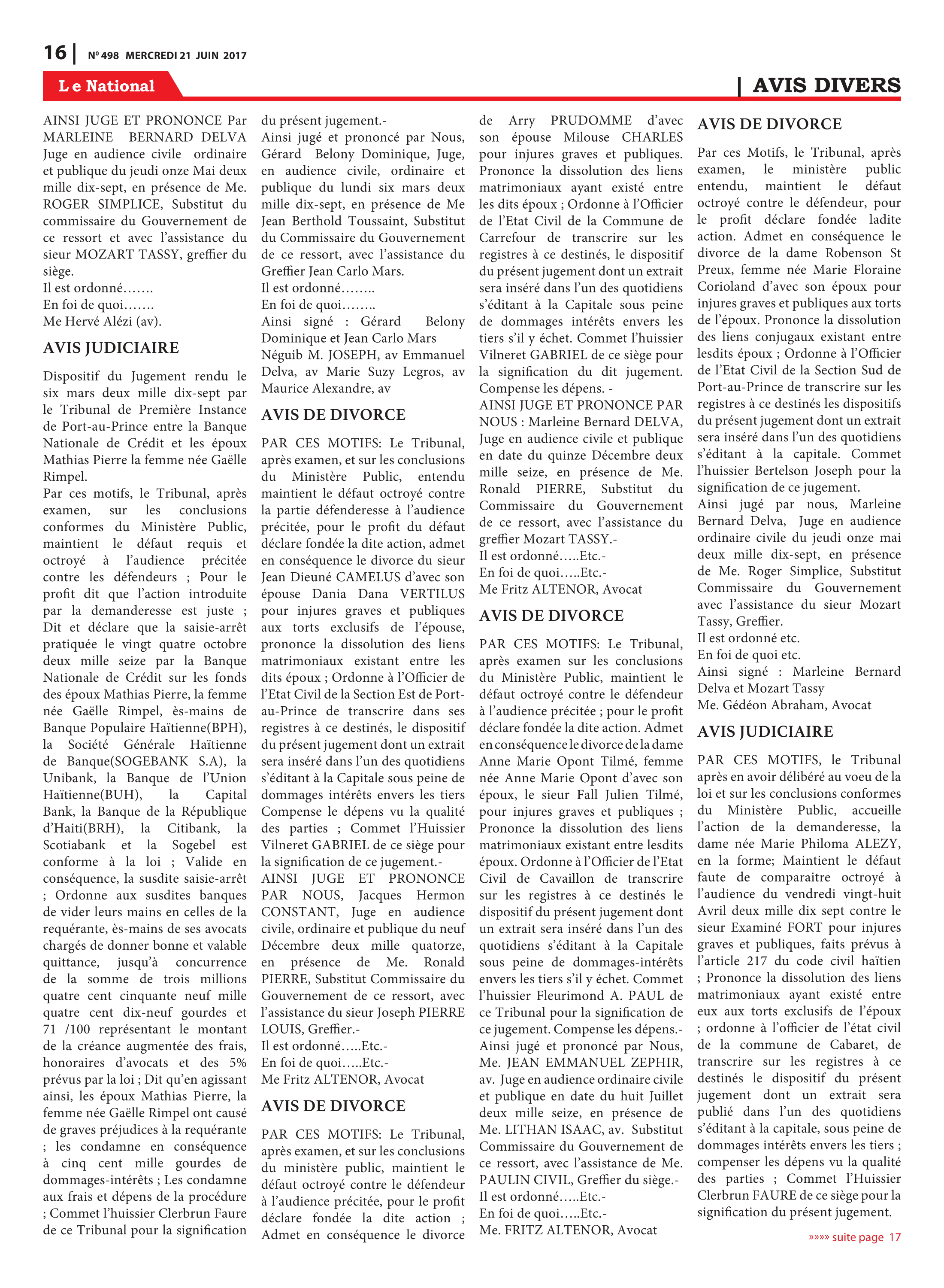 Page 16 de l'édition 498