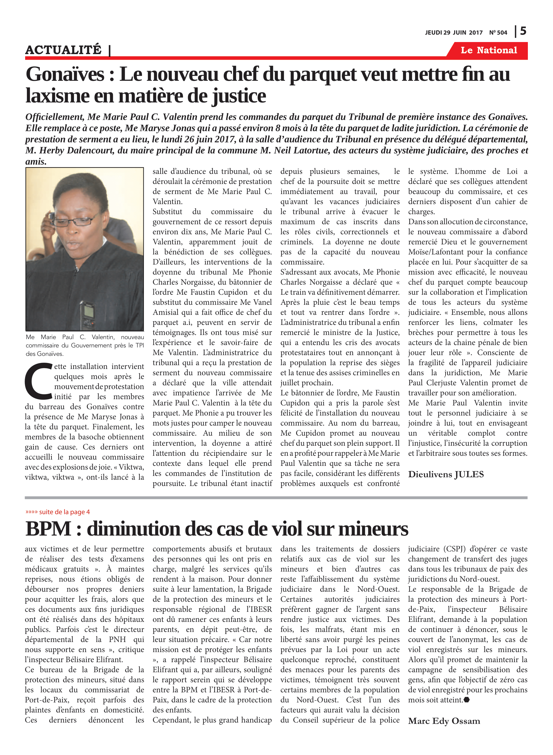 Page 5 de l'édition 504
