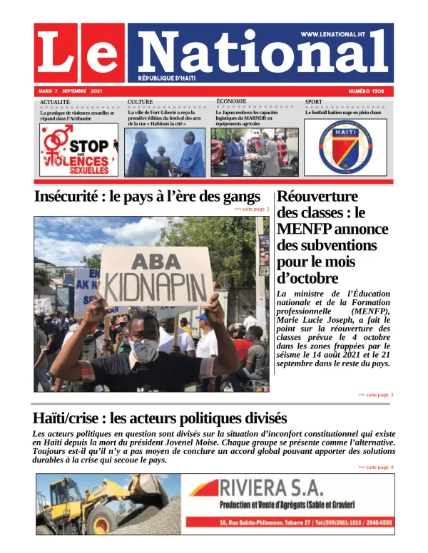 Une de l'édition 1308