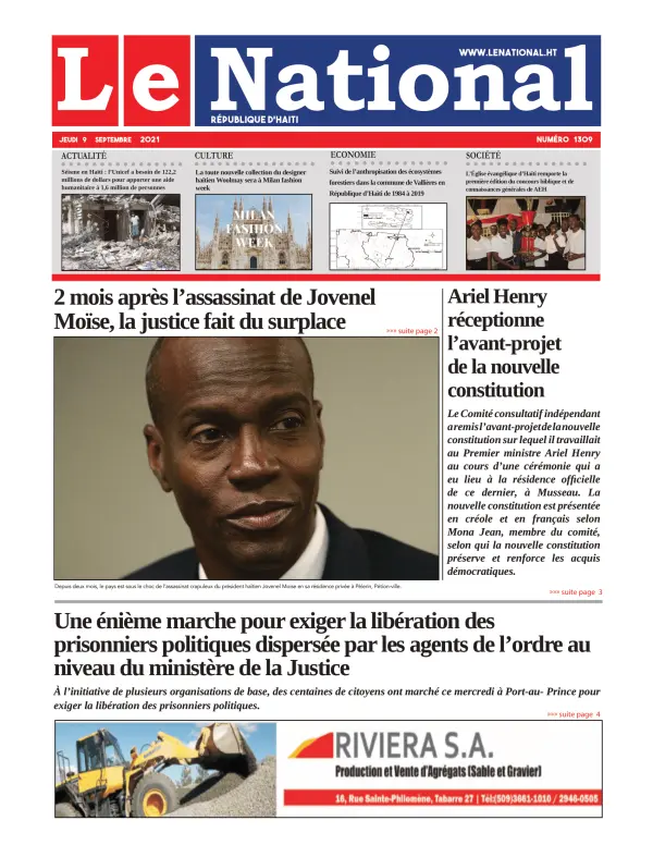 Une de l'édition 1309