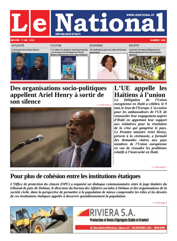 Une de l'édition 1438
