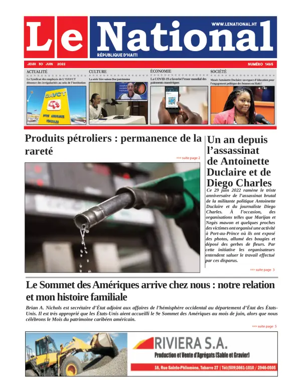 Une de l'édition 1465