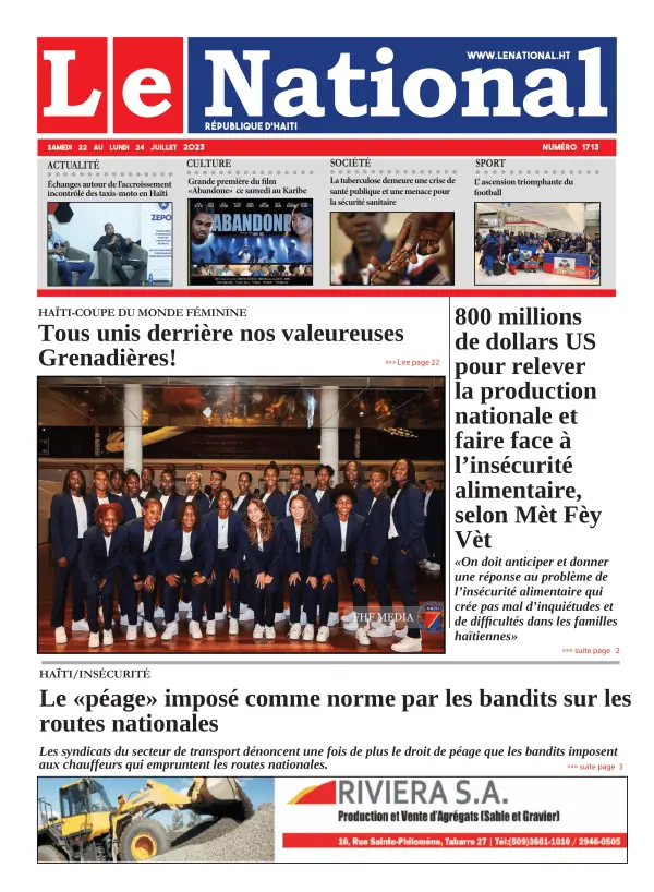 Une de l'édition 1713