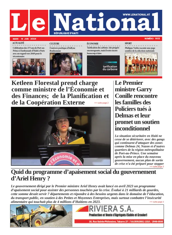 Une de l'édition 1933
