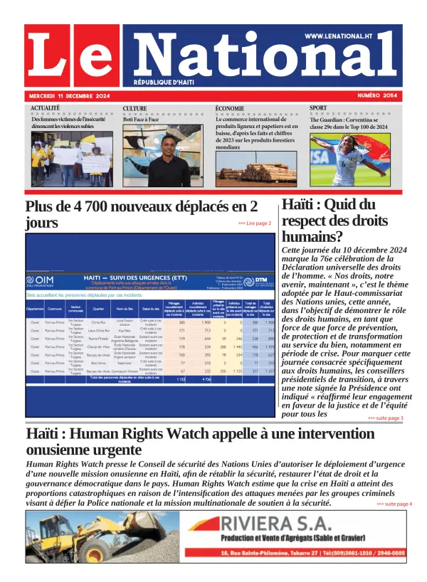 Une de l'édition 2054