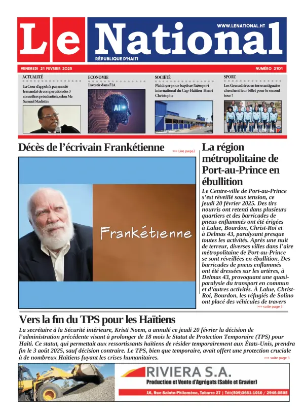 Une de l'édition 2101