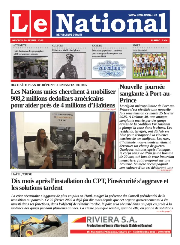 Une de l'édition 2104