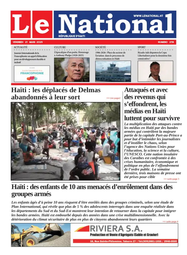 Une de l'édition 2118