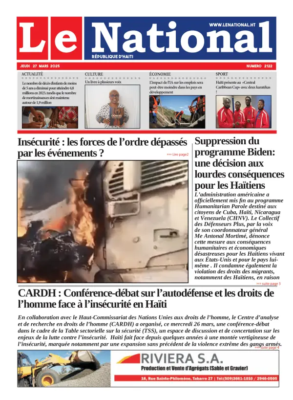 Une de l'édition 2122