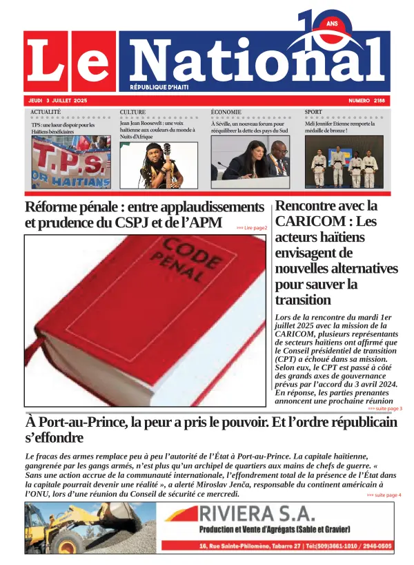 Une de l'édition 2188