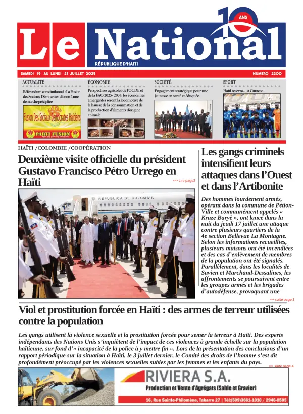 Une de l'édition 2200