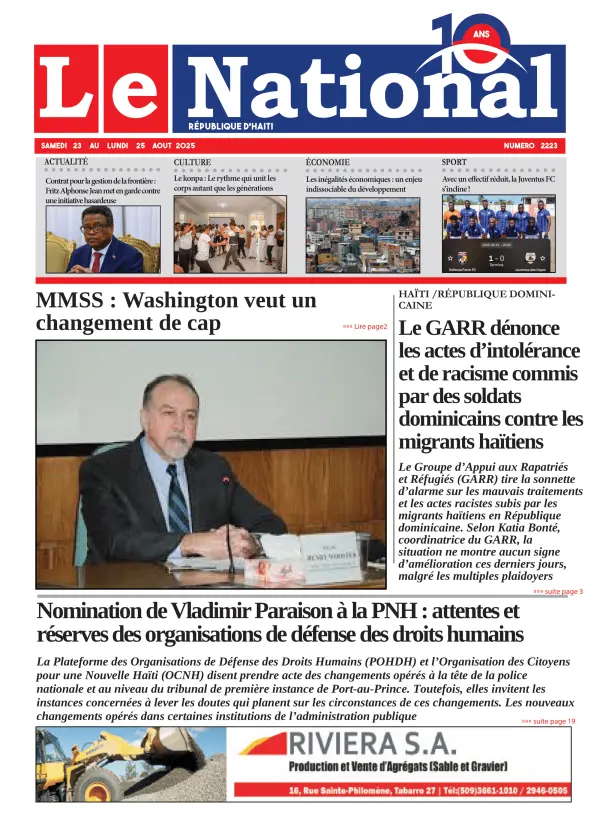Une de l'édition 2223