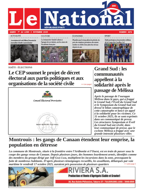 Une de l'édition 2272