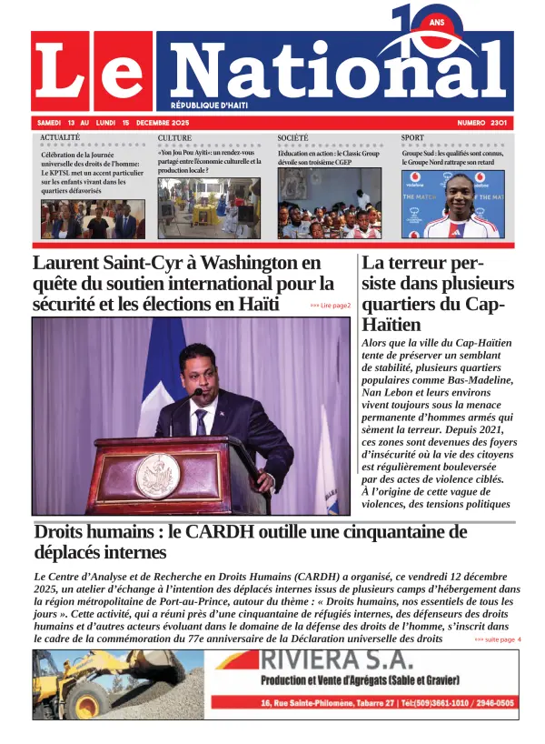 Une de l'édition 2301
