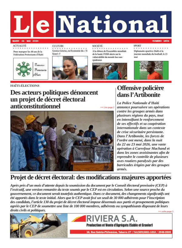 Une de l'édition 2406