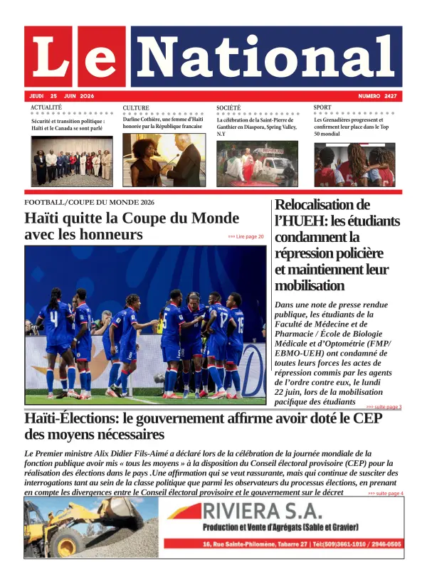 Une de l'édition 2427