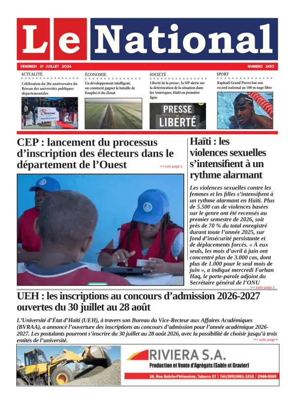 Une de l'édition 2453