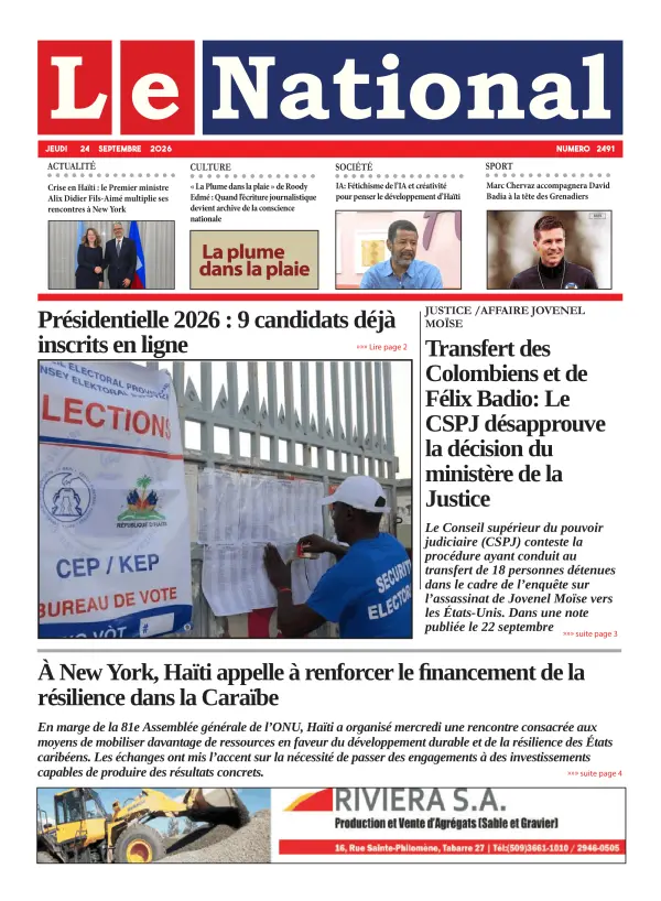 Une de l'édition 2491