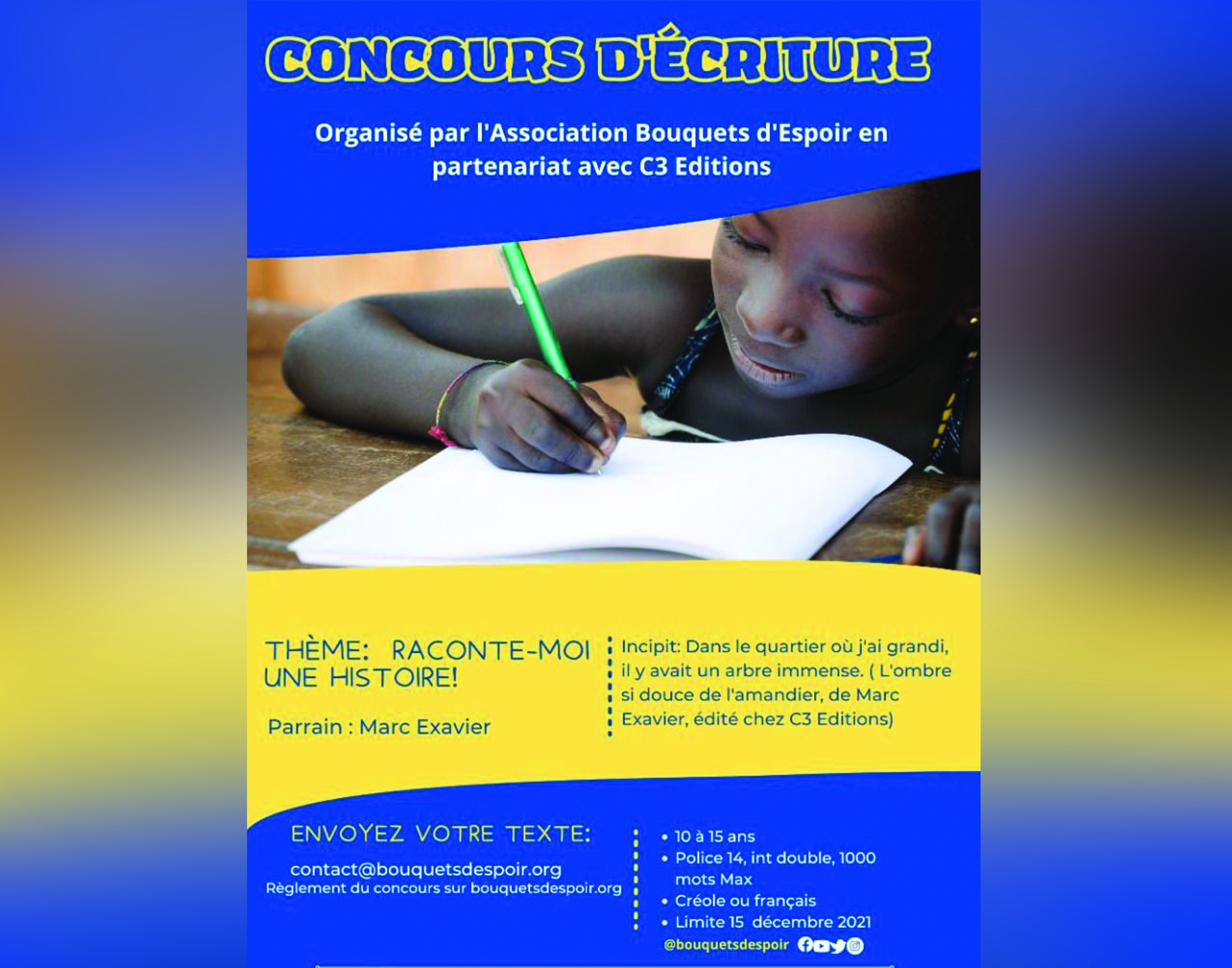 L'association Bouquets d'espoir lance son concours d'écriture