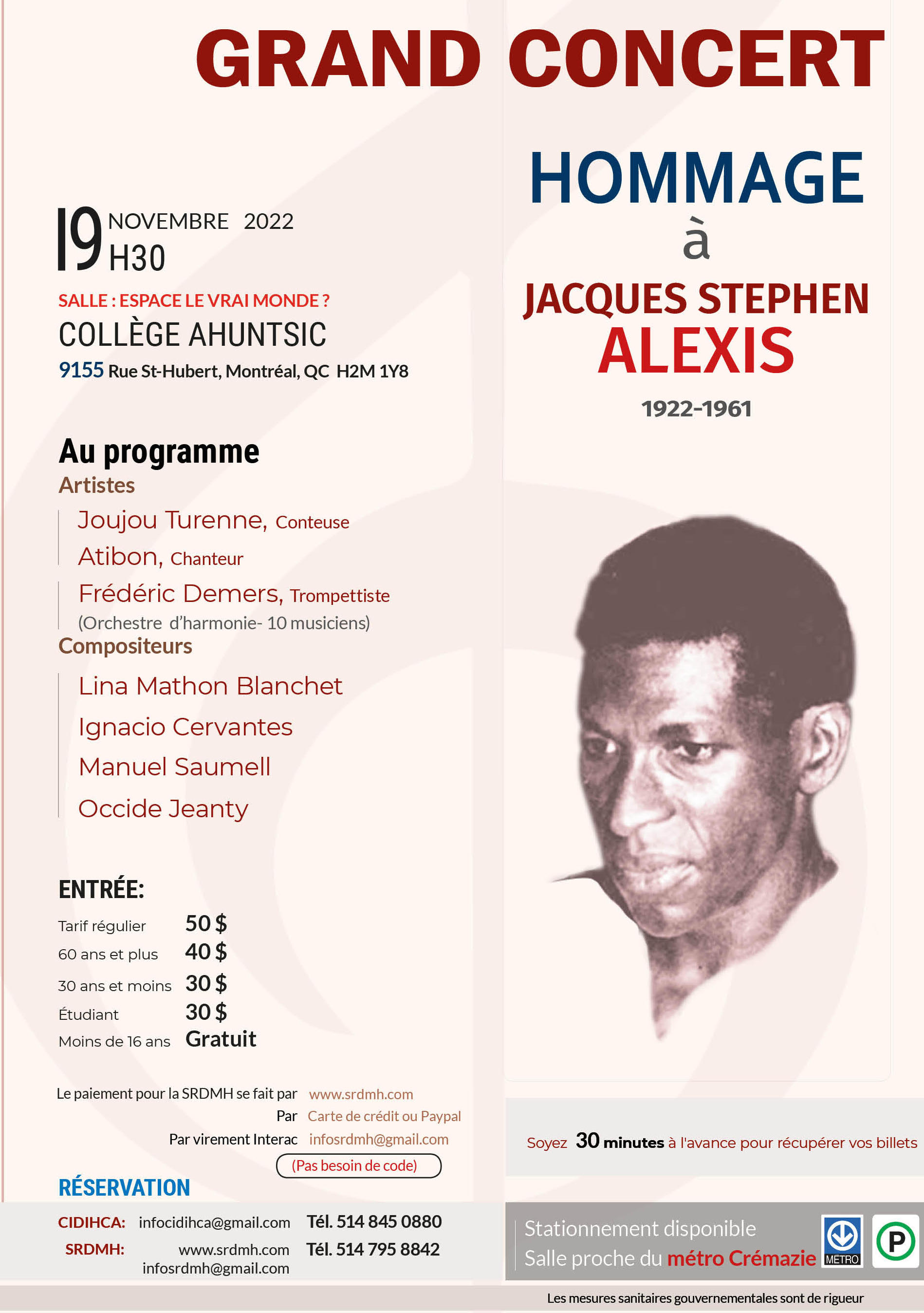 Grand concert en hommage au romancier haïtien Jacques Stephen Alexis à Montréal