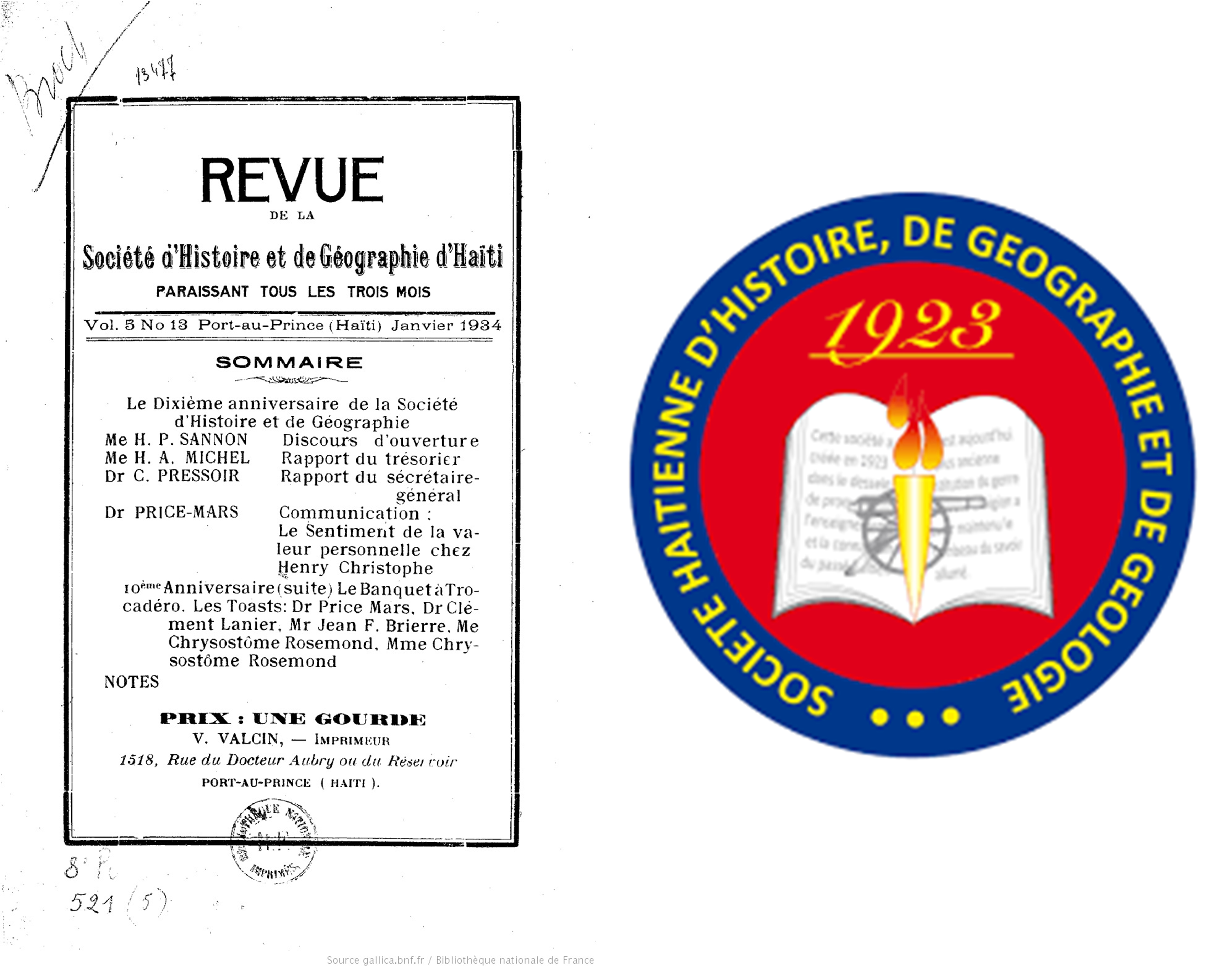 Centenaire de la Société Haïtienne d’Histoire (1923-2023)