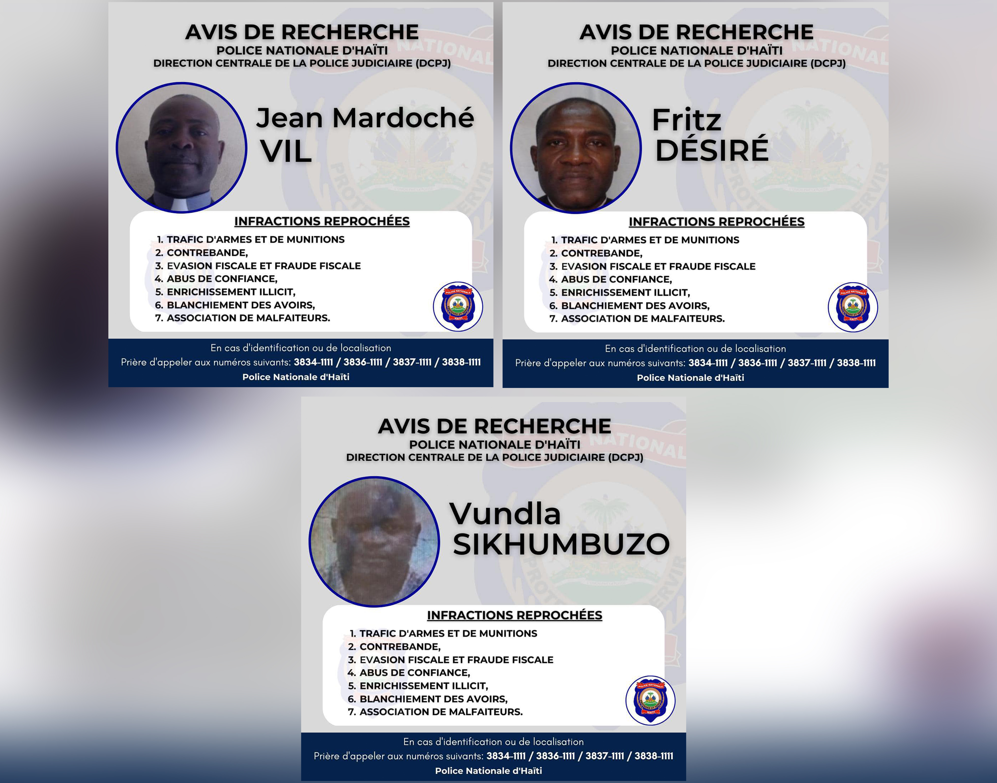 Les pères Fritz Désiré et Jean Mardochée Vil recherchés par la DCPJ
