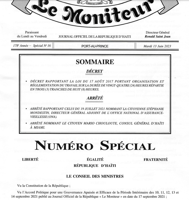 Stéphanie Mondestin révoquée à l'ONA, Mario Chouloute nommé Consul général d'Haïti à Miami