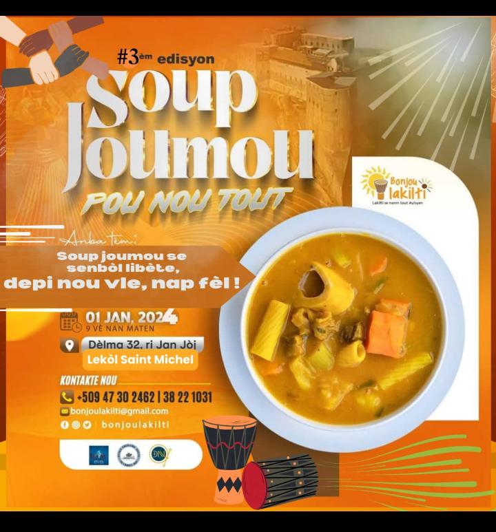 « Soup joumou pou nou tout » Asosyasyon Kiltirèl Bonjou Lakilti ap selebre lespri zansèt nou yo