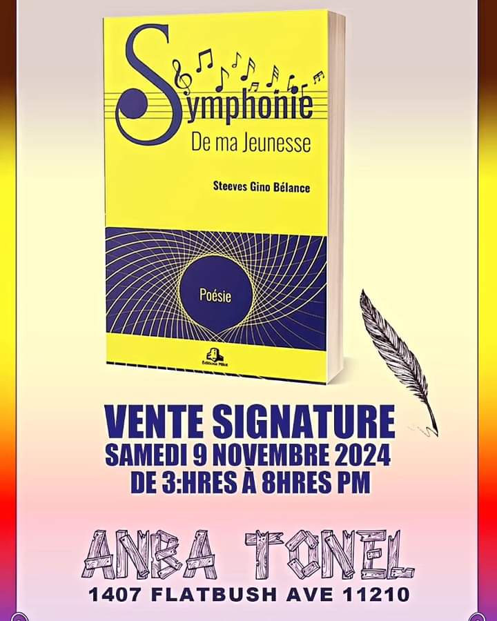 Symphonie de ma jeunesse de Steeves Gino Bélance, nominé pour le prix Fedkann Maryse Condé 2024