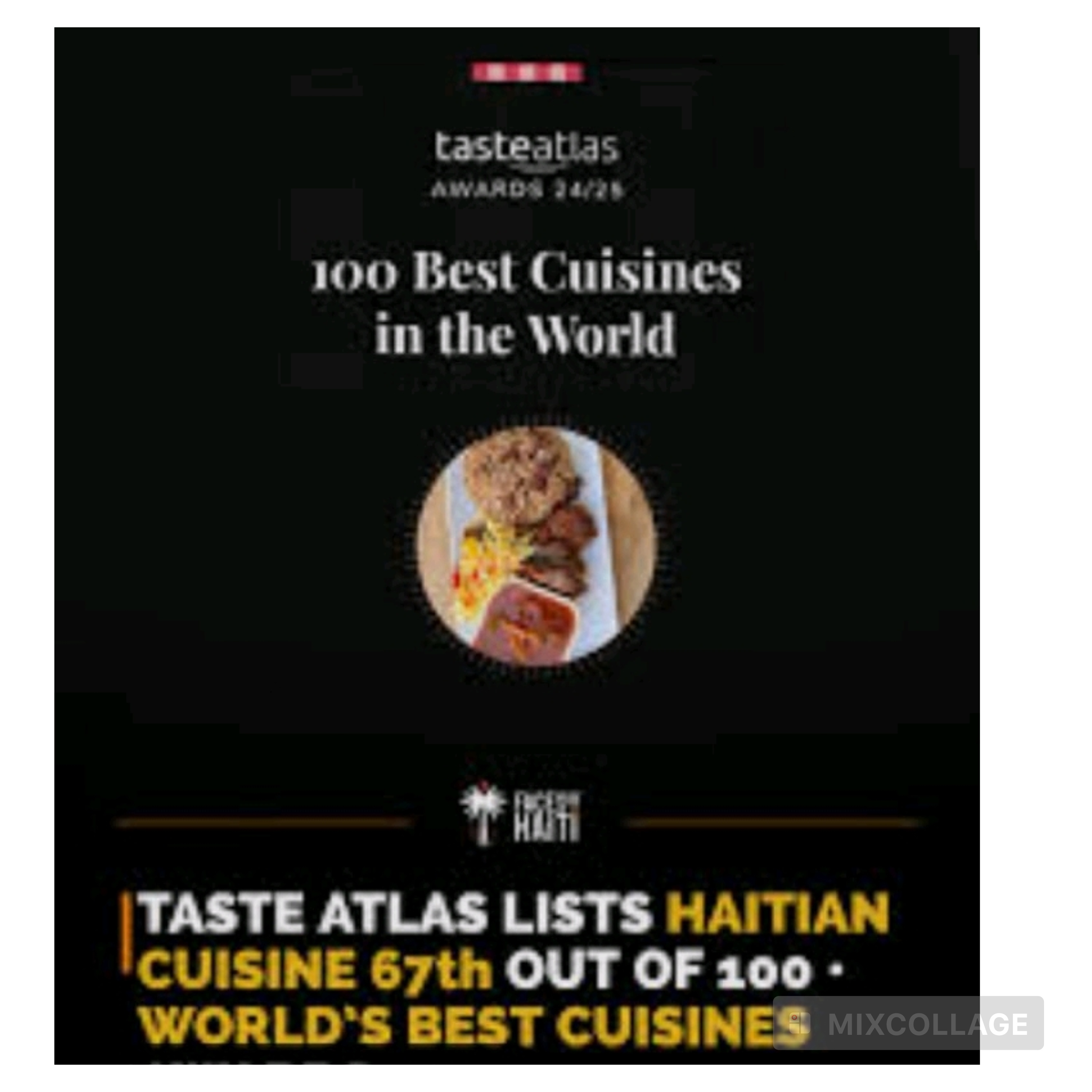 La cuisine haïtienne figure dans la liste des  cent meilleures cuisines de TasteAtlas