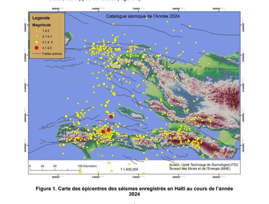 Haïti a enregistré 628 séismes en 2024, selon l'Unité technique de sismologie