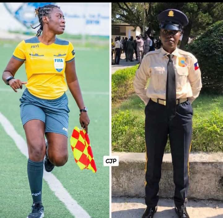 L’arbitre assistante Falone Dieurisma revêt désormais l’uniforme de la PNH !
