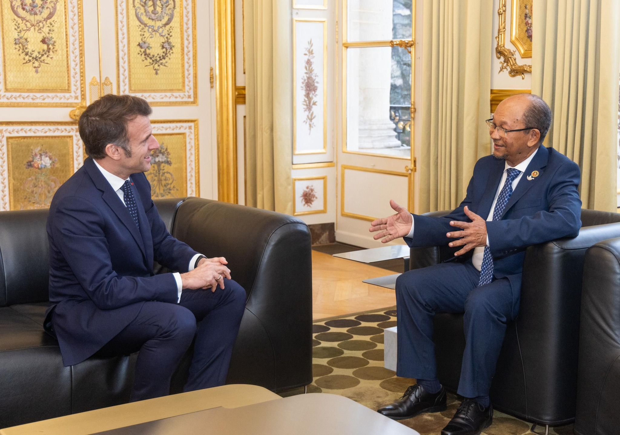 Le président du CPT, Leslie Voltaire, reçu  à l'Elysée par le président Emmanuel Macron