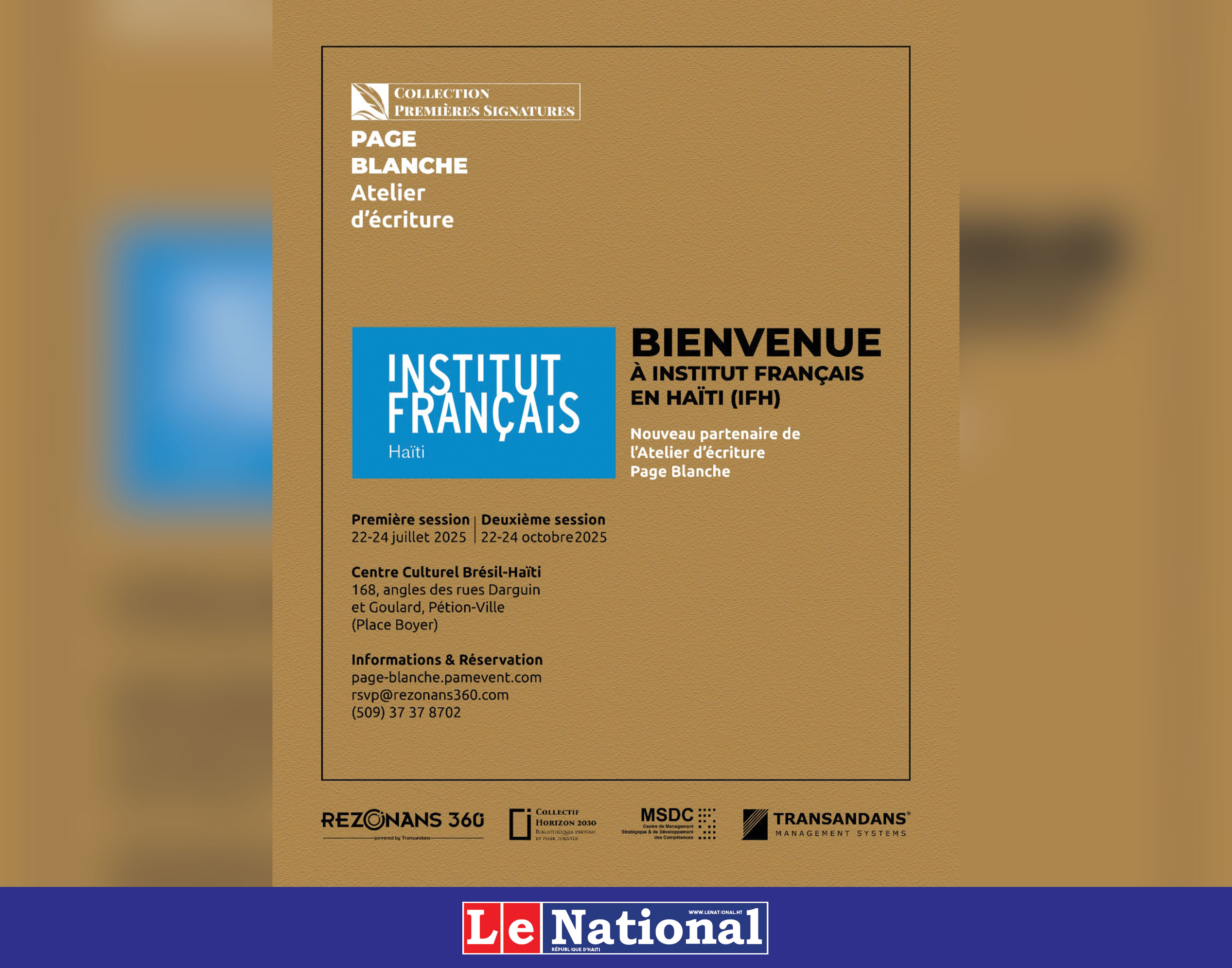 PAGE BLANCHE : quand la mémoire devient récit et la plume, engagement