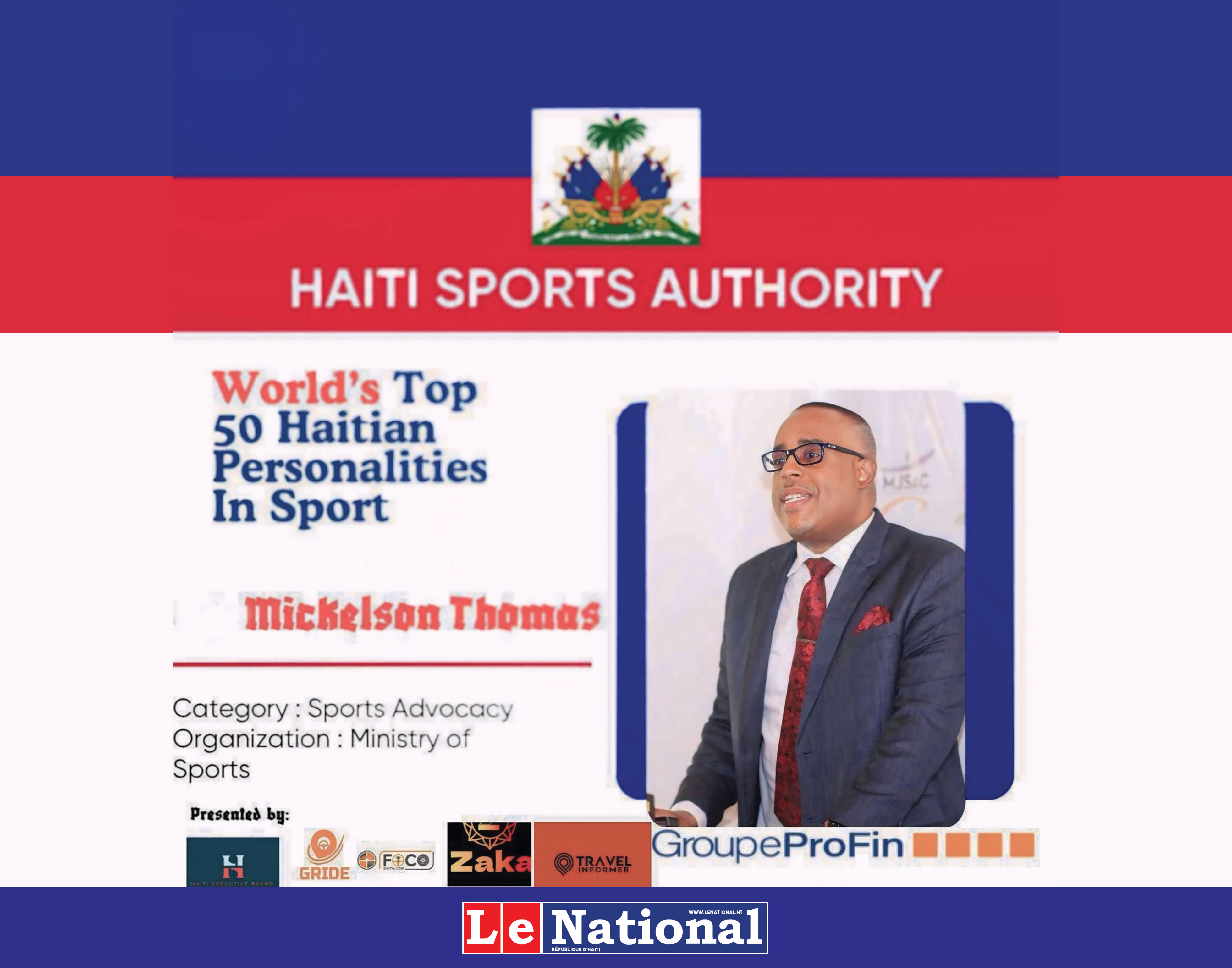 Mickelson Thomas reconnu parmi les 50 personnalités les plus influentes du sport national